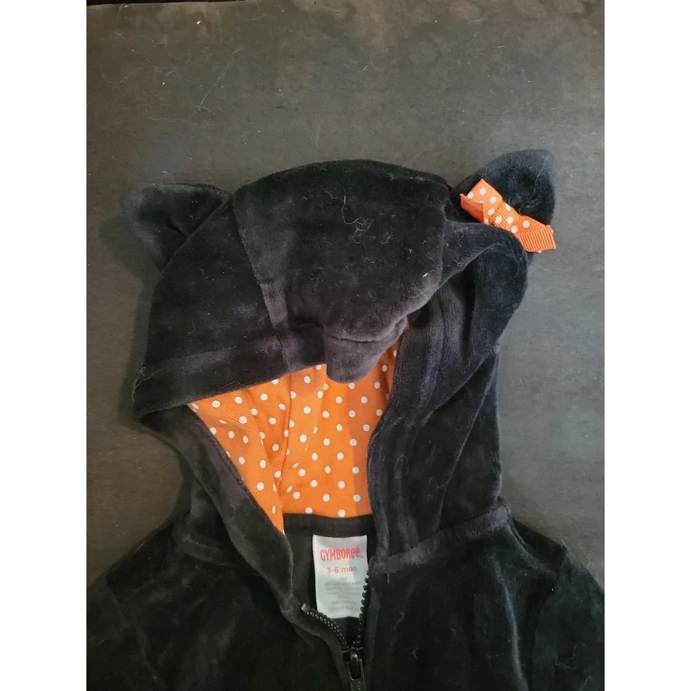Gymboree Halloween shop black cat sweatshirt 3 6 months